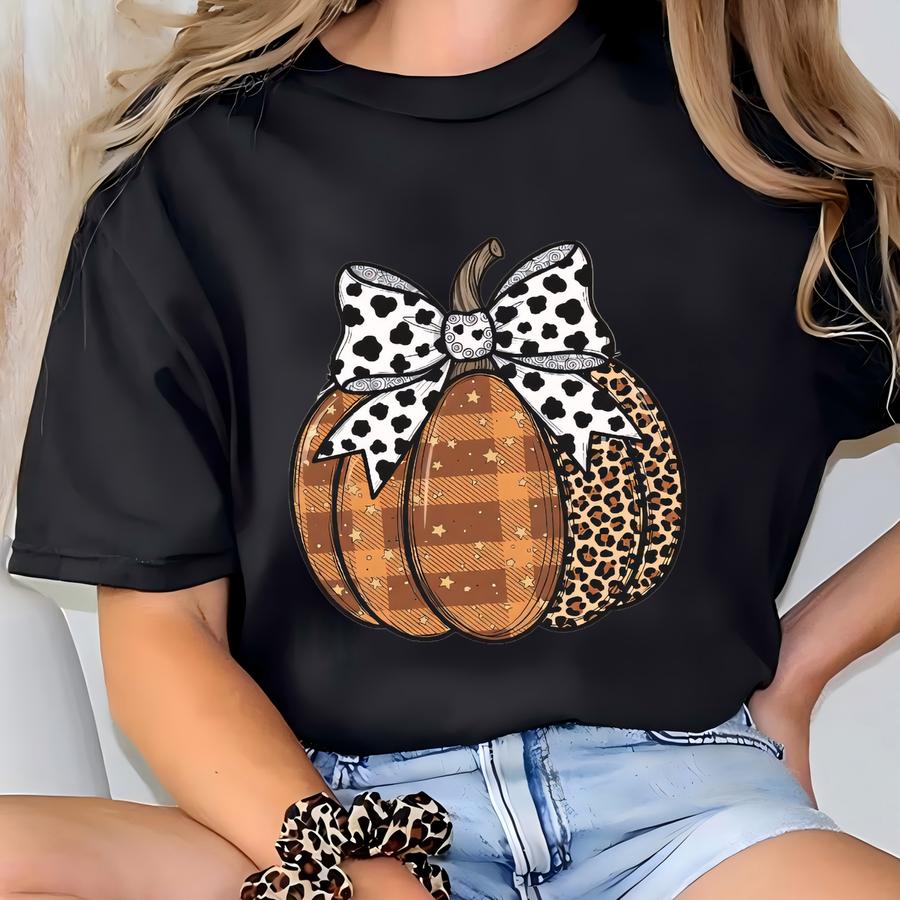 Leopard Pumpkin O Fall Sweatshirt: Thanksgiving Family Matching T-shirt
