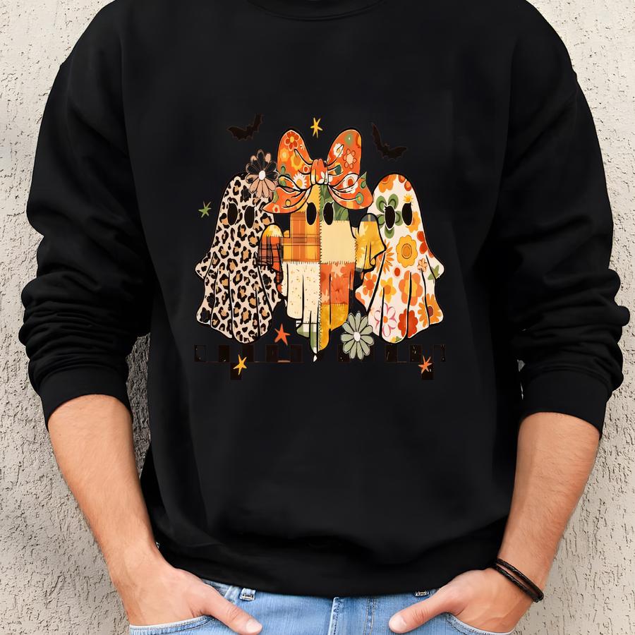 Retro Halloween Ghosts T-shirt: Fall Tee Sweatshirt