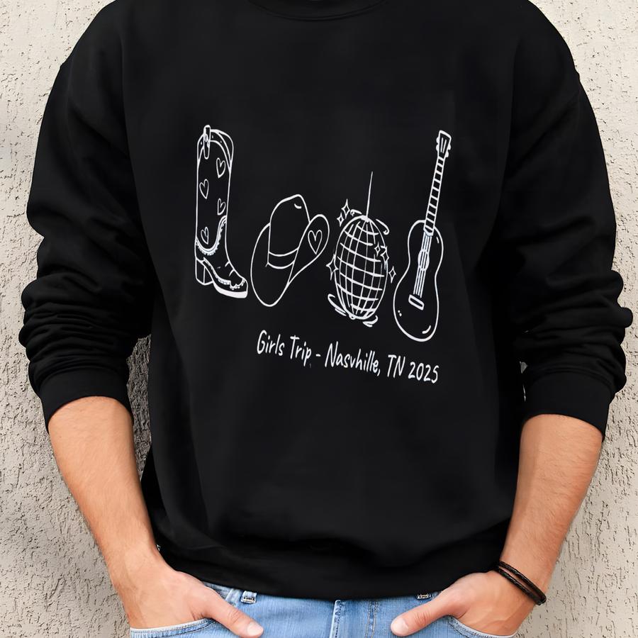 Custom Nashville Girls Trip Shirt, Bachelorette Party Tee, Girls Weekend Gift, Nashville Vacation Apparel, Besties Shirts Sweatshirt