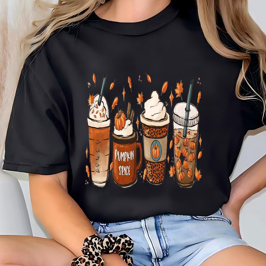 Fall Coffee Sweatshirt, Fall Sweater, Pumpkin Spice Sweatshirt, Cute Fall Sweater, Womens Fall Sweater, Coffee Sweatshirt, Unisex Plus Size T-shirt