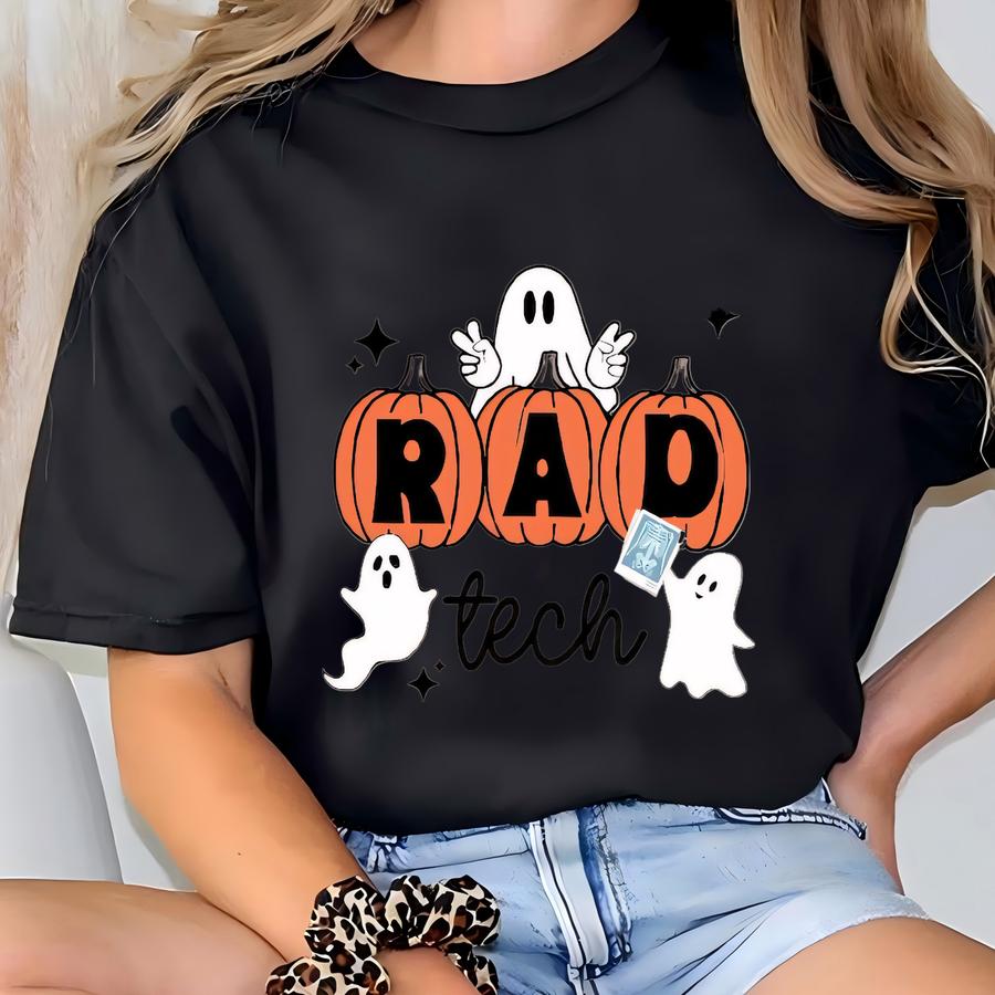 Halloween Radiology Tech Sweatshirt, Ghost Rad Tech Sweatshirt, One Spooky Rad Hoodie, Ghost Radiology Tech Sweater, Pumpkin Lab Sweatshirt T-shirt