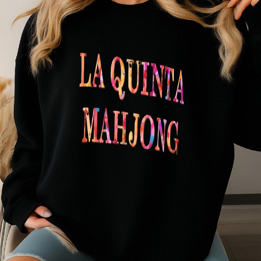 La Quinta Mahjong Sweatshirt: Printed Fce -mahj On Back Sweatshirt