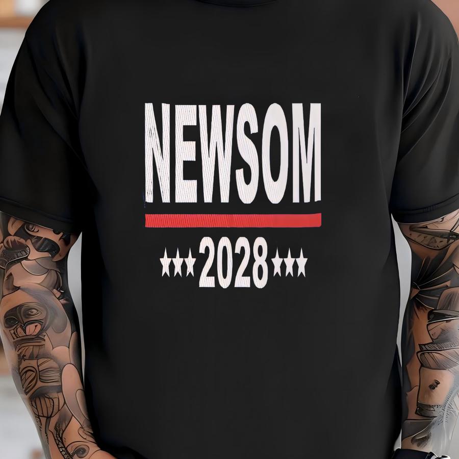 Newsom Hat 2028 Gavin Newsom Trucker Hat Mesh Back Cap Gift For Him Gift For Her Dad Gift Mom Gift Birthday Made To Order With Love T-shirt