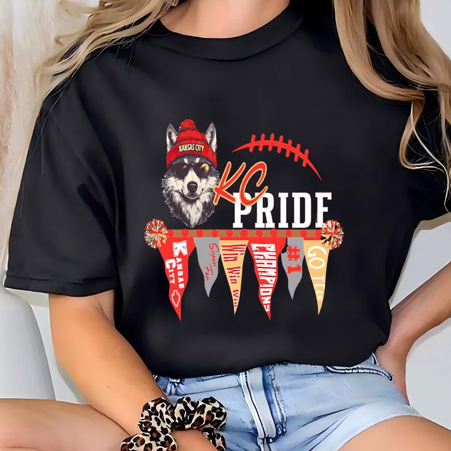 2 Png Kc Football Pennant Banner, Kansas City Spirit Wear, Football Decor, Kc Printable, Game Day Shirt, Kansas City Football T-shirt