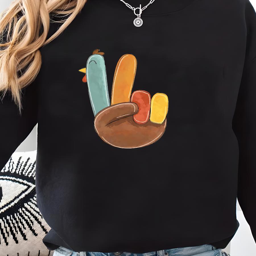 Retro Thanksgiving Turkey Sweatshirt: Funny Friendsgiving Crewneck Sweatshirt