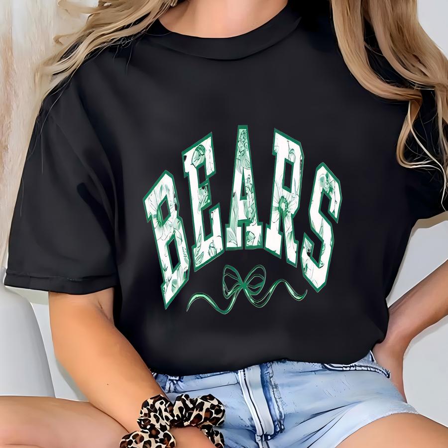 Coquette Bears Shirt Bears Football Alumni Shirt Football Bow Shirt Floral College Football Tee Chinoiserie Shirt College Apparel Waco Tee T-shirt