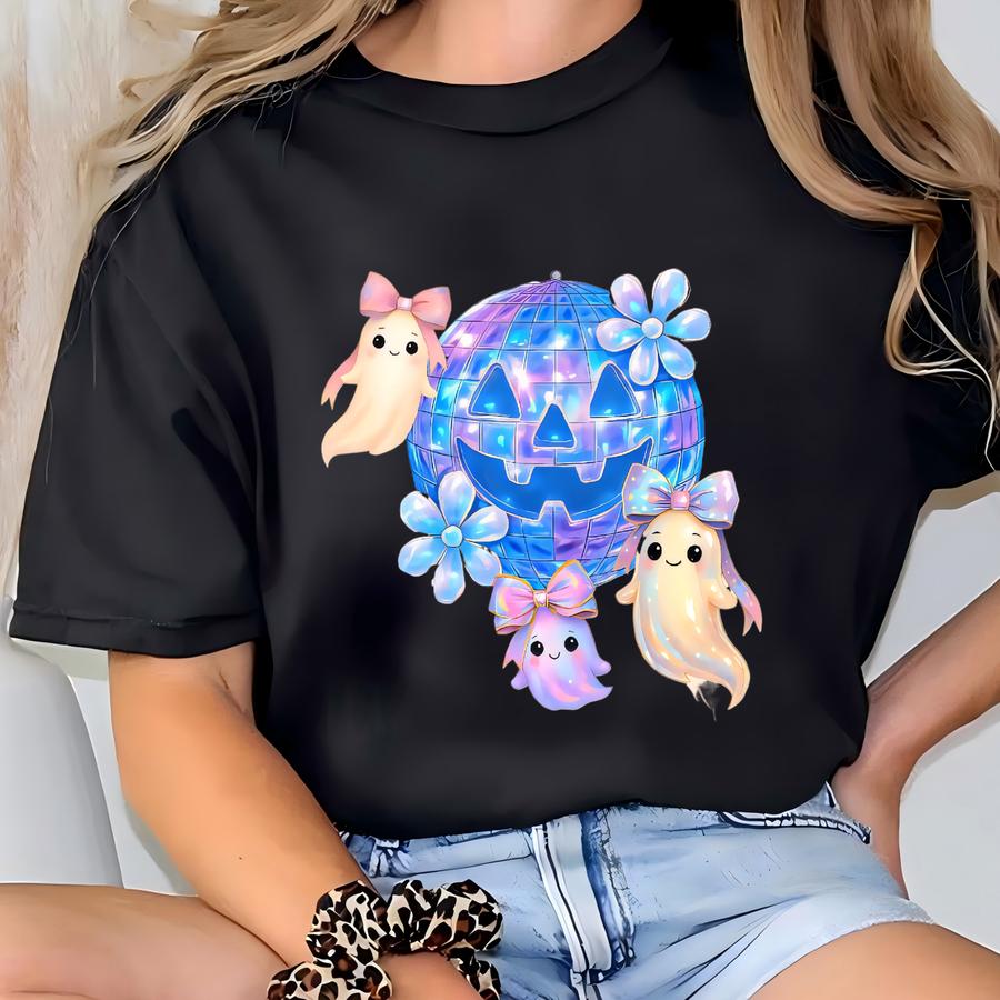 Boo-gie Nights Halloween Disco Png, Dancing Ghosts Png, Iridescent Ghost Png, T-shirt