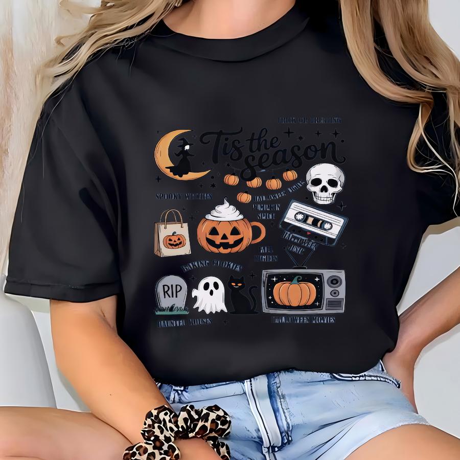 Trick Or Treat Tee Women ® Fall Shirt Pumpkin Spice Tshirt Graphic Tee Halloween Gift Idea For Female Friend Birthday Present T-shirt
