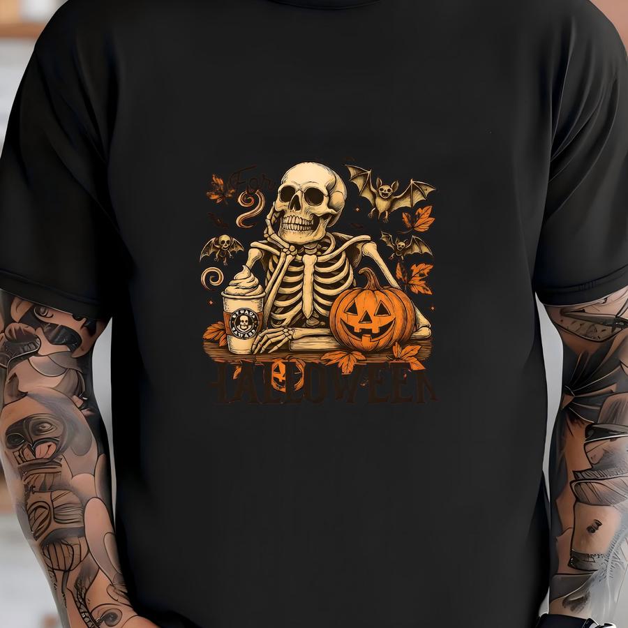 Halloween Shirt: Funny Skeleton Pumpkin Graphic T-shirt