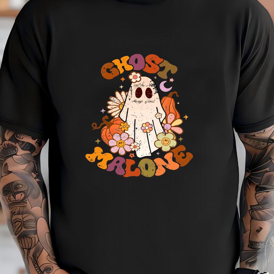 Ghost Malone Hoodie: Funny Spooky Season Tee T-shirt