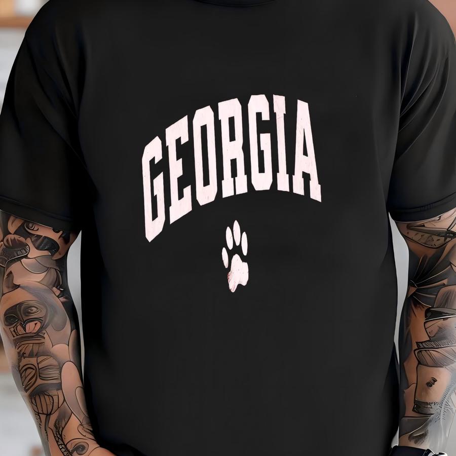 Vintage Georgia Game Day Shirt - Paw Print Tee T-shirt