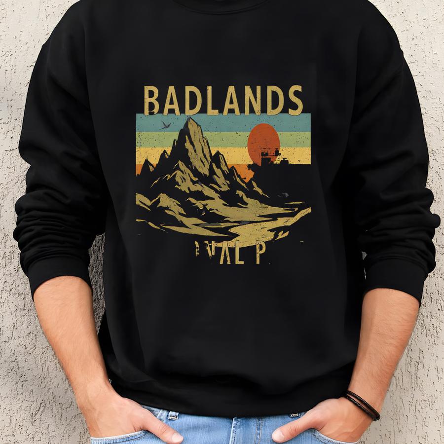 Badlands National Park T-shirt: Retro Landscape, Tee Sweatshirt