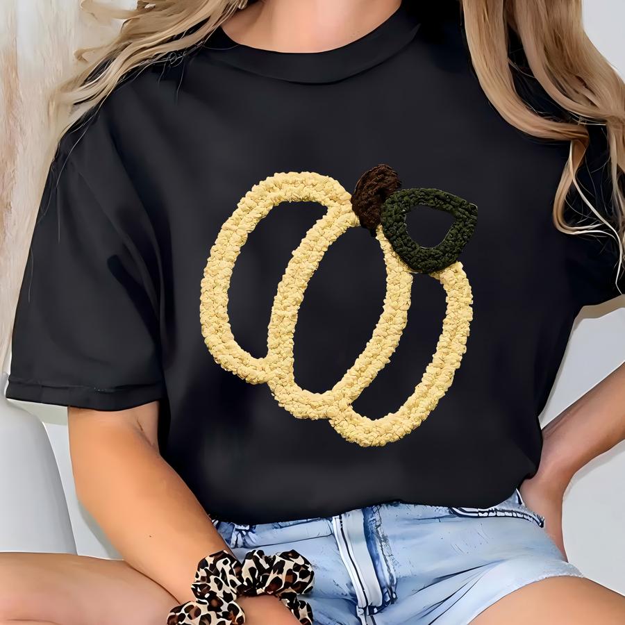 Chenille Yarn Pumpkin Sweatshirt, Thanksgiving Sweatshirt, Yarn Custom Fall Sweater Pumpkin Spice Autumn Shirt,halloween Sweater T-shirt