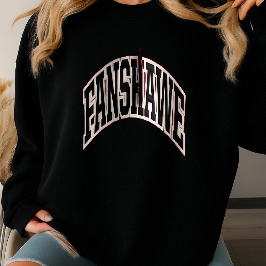 Vintage Fanshawe College Spell Out Hoodie Fanshawe College Sweater Pullover Streewear Style Nice Red Colour Size Small Sweatshirt