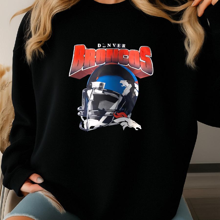 Vintage 90s Denver Broncos Sweatshirt Denver Broncos Crewneck Denver Broncos Sweater Pullover Streewear Style Nice Blue Colour Size Large Sweatshirt