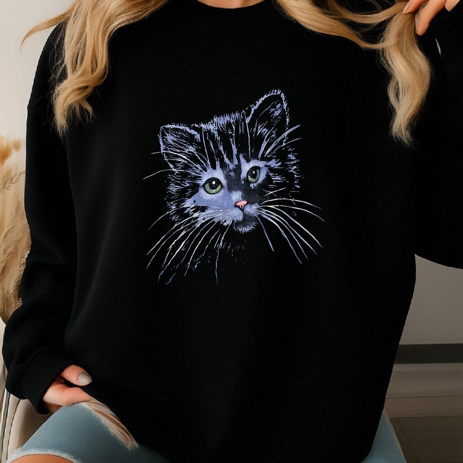Vintage Morning Sun Cute Kitten Sweatshirt Large Cat Kitten Face Graphics Print Kitsch Sweater Cat Lover Jumper Cat Kitten Cute Crewneck L Sweatshirt Vintage Morning Sun Cute Kitten Sweatshirt Large Cat Kitten Face Graphics Print Kitsch Sweater Cat Lover Jumper Cat Kitten Cute Crewneck L Sweatshirt