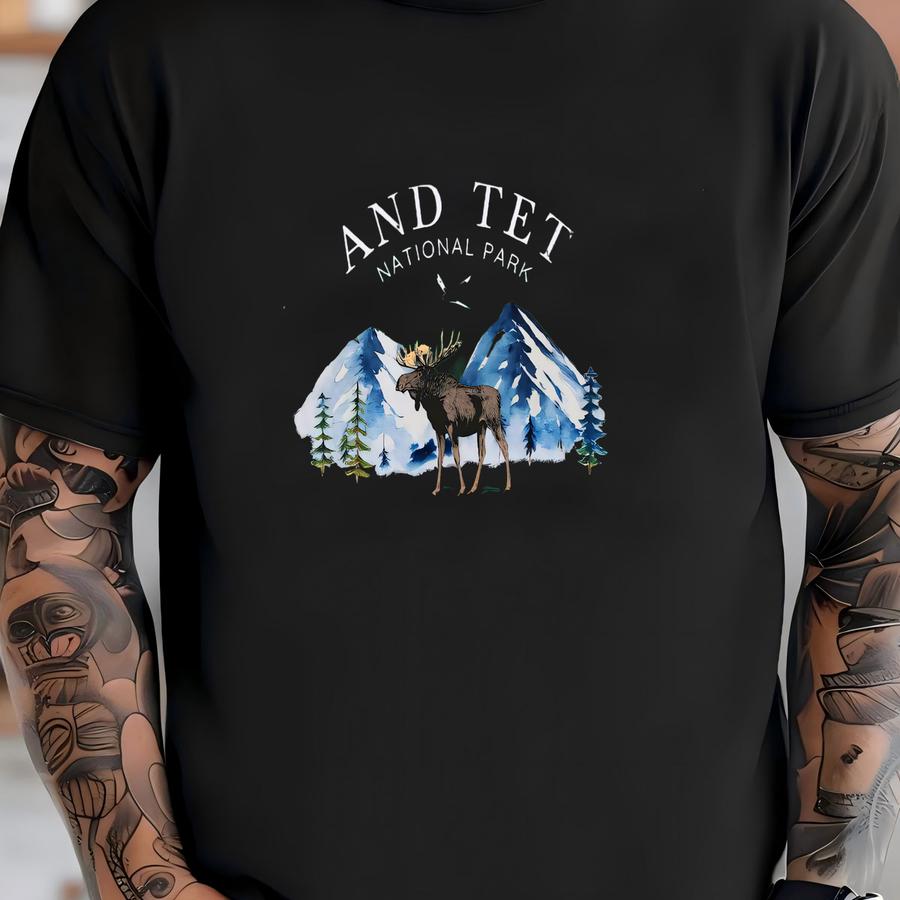 Grand Teton National Park Hoodie, Moose Hiking Pullover, Wyoming, Jackson Hole, Teton Range, Camping Wildlife Top, Grand Teton, Wyoming T-shirt
