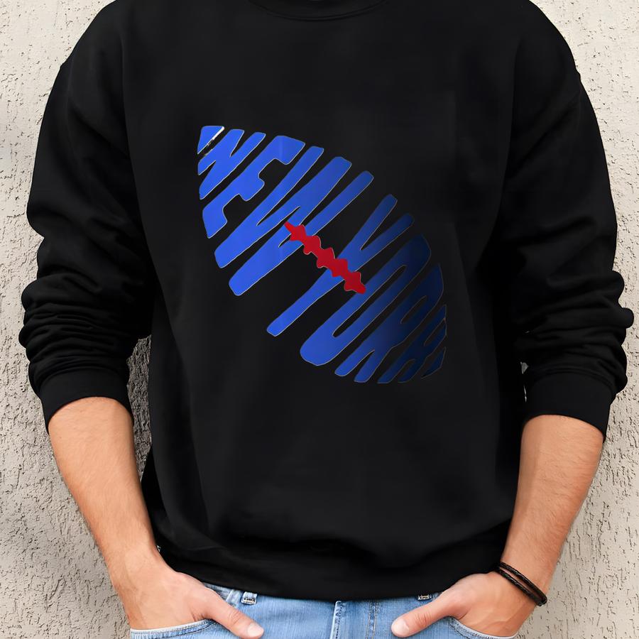 Vintage Ny Football Coffee Mug: Red And Blue Ceramic Sports Fan Cup Sweatshirt