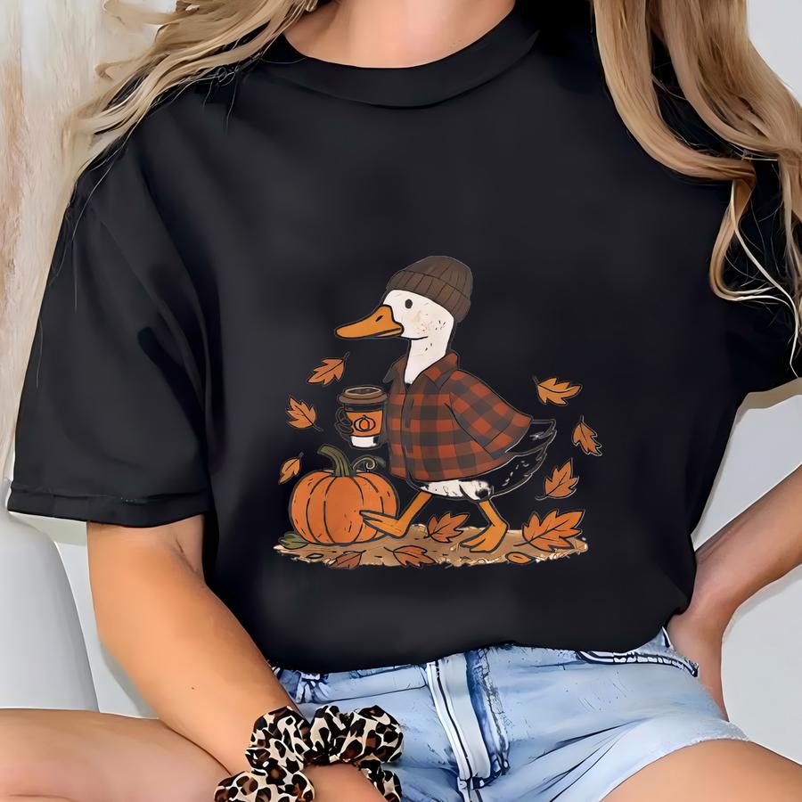 Funny Fall Goose Sweatshirt: Cozy Autumn Crewneck T-shirt