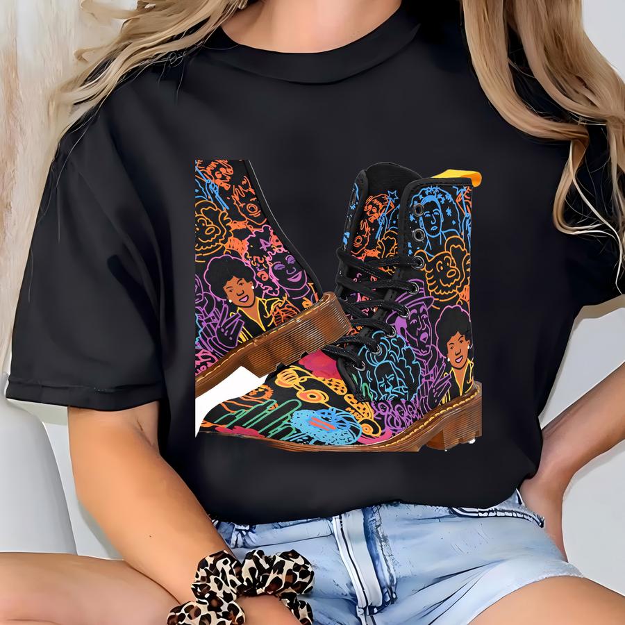 Women's The Wiz Inspired Lace Up Canvas Boots T-shirt