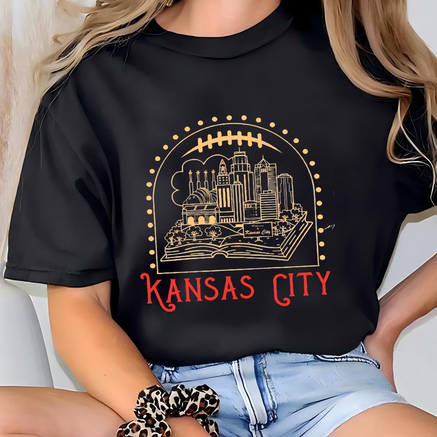 Downtown Kansas City Sweatshirt, Kansas City Football Sweatshirt, Kc Pullover, Kc Football Fan Spirit Wear, Game Day Apparel, Skyline T-shirt