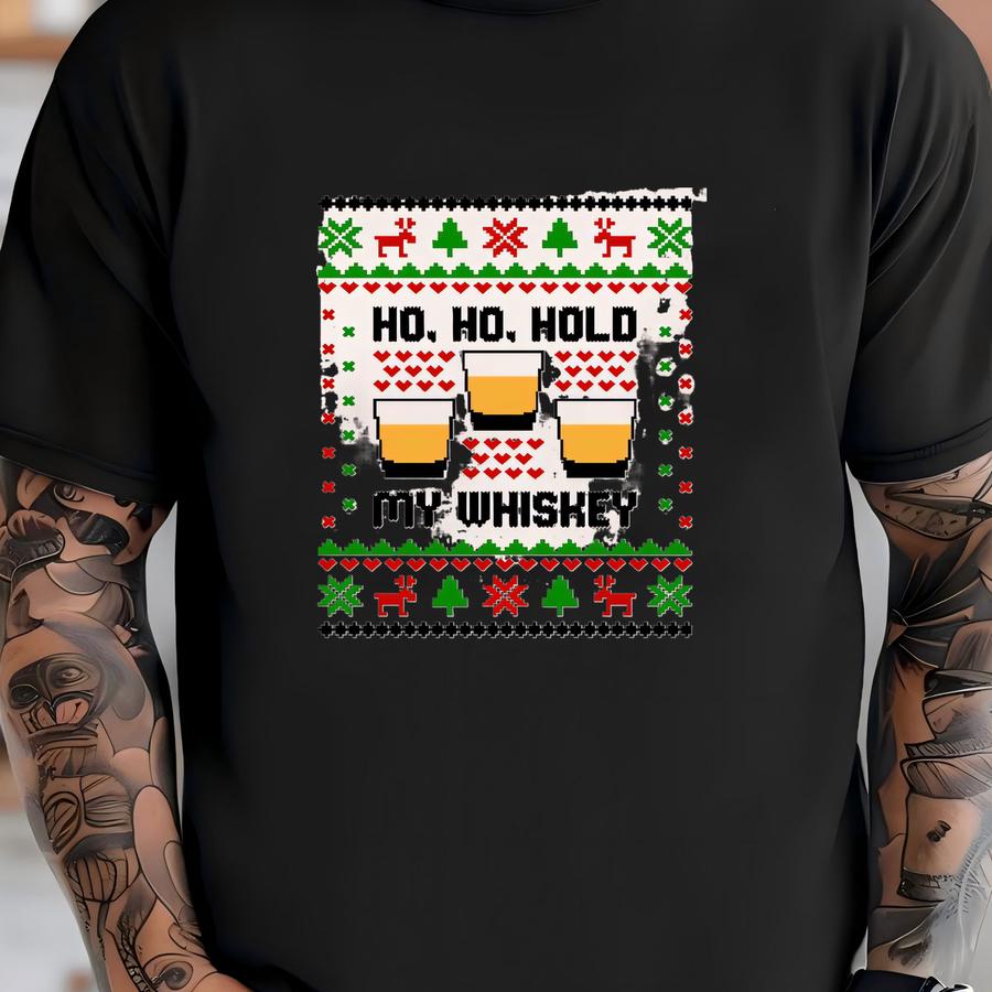 Funny Christmas Whiskey Shirt: Ugly Christmas Party Tee T-shirt