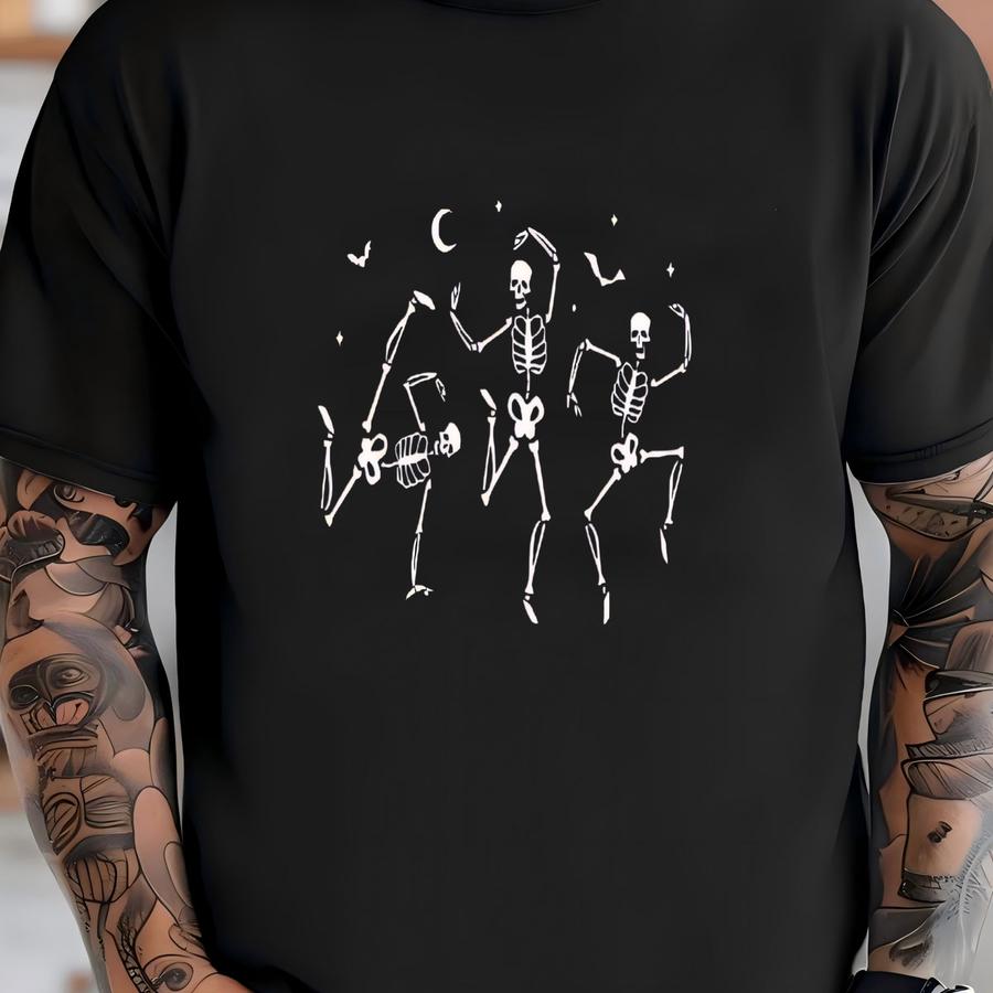 Dancing Skeletons Sweatshirt, Spooky Season Sweatshirt, Dancing Bones Sweatshirt, Funny Skeleton Sweatshirt, Cute Halloween Graphic Top T-shirt