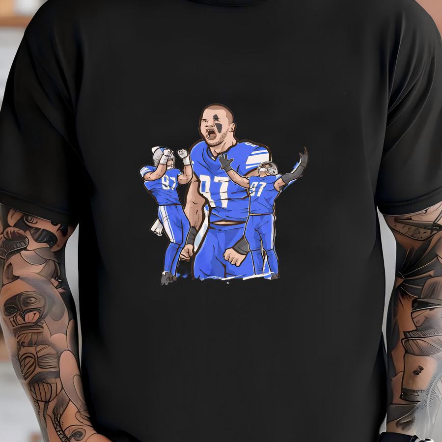 Aidan Hutchinson Cartoon Style Detroit Football Hoodie T-shirt