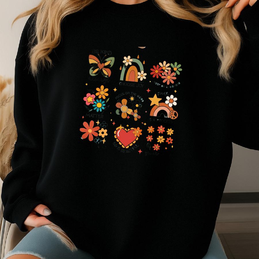 ® Be Kind Shirt, Always Kindness Shirt, Positive Quote Shirt, Inspirational Tees, Boho Floral Shirt, Floral Women Gift Sweatshirt