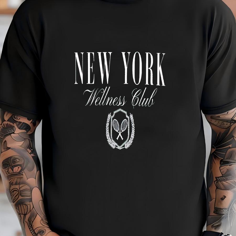 New York Wellness Club Crewneck Sweatshirt | Vintage Style Tennis Pullover | Health, Wellness, Sporty, Athletic, Athleisure Wear T-shirt