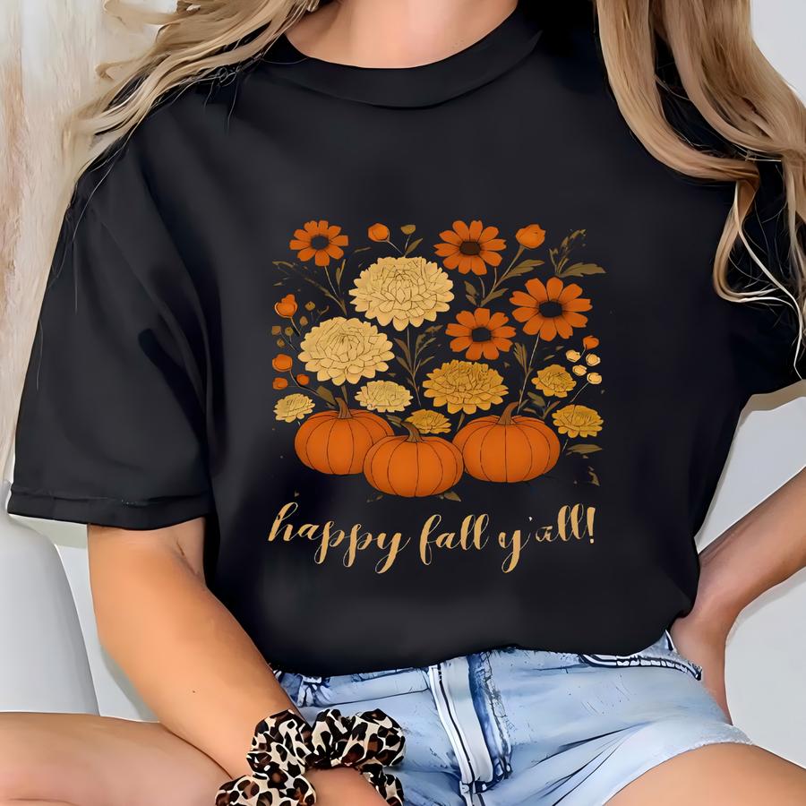 Fall Graphic Tee: Vintage Pumpkin, Mums Design T-shirt