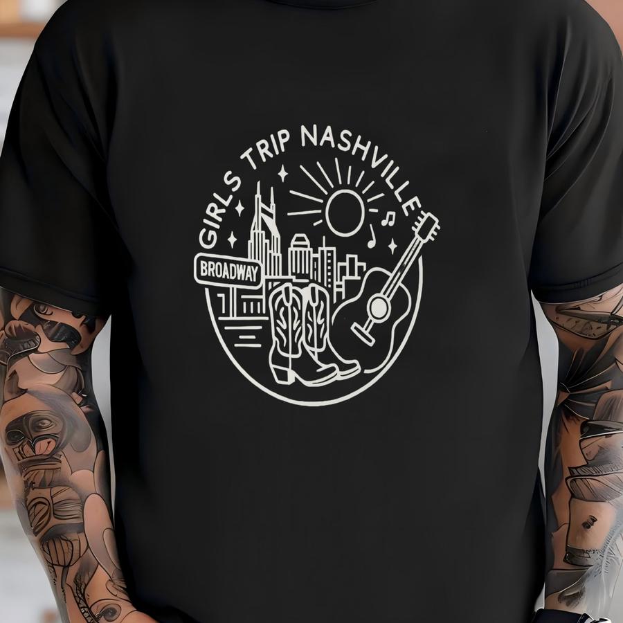 Custom Nashville Girls Trip Sweatshirt: Personalized Matching Vacation Crewneck Sweater T-shirt