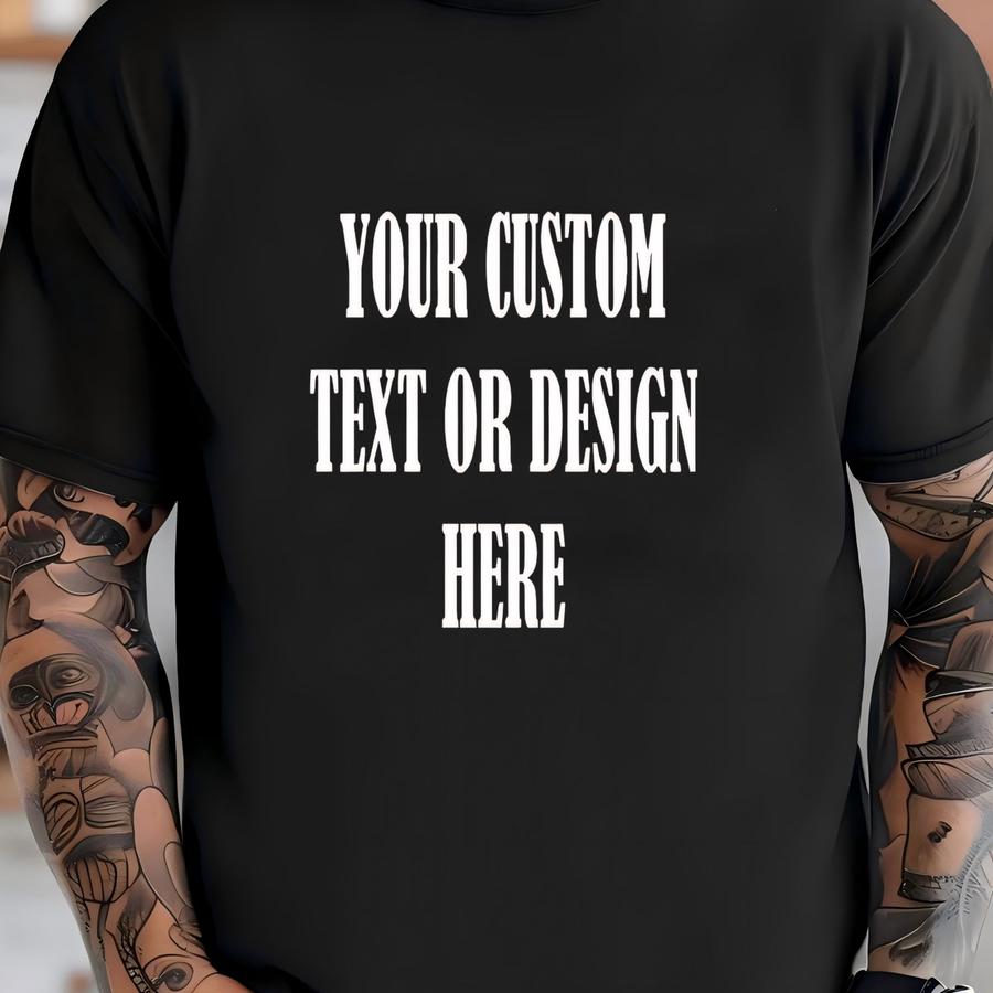 Custom Text Shirt: Personalized Garment-dyed Cotton Tee T-shirt