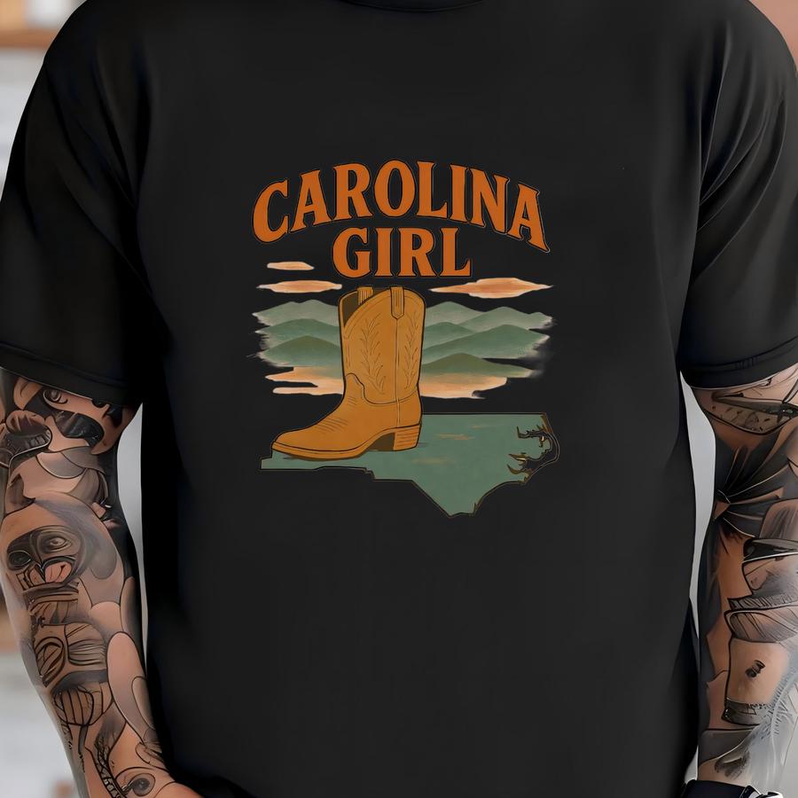 North Carolina Shirt, North Carolina Pride, Cowgirl Shirt, Western Shirt, Western Graphic Tee, Country Shirt, Old North Tee, Cowgirl Gift T-shirt
