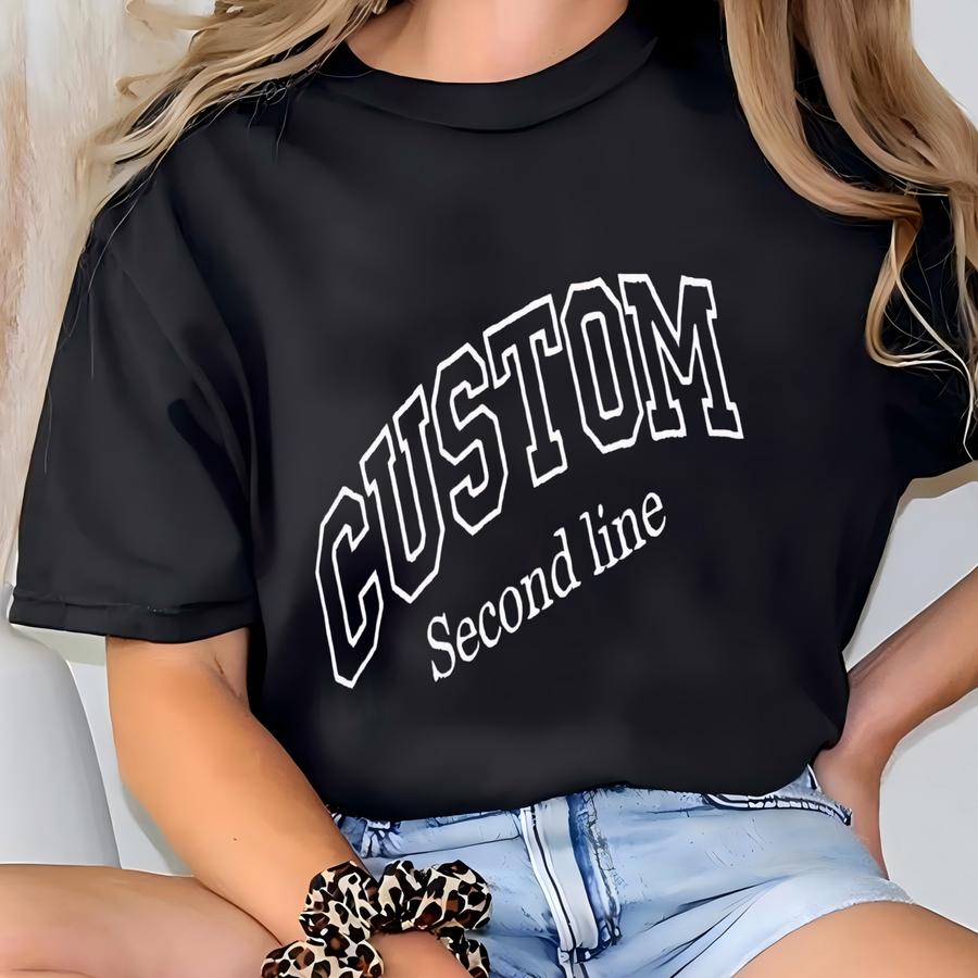 Custom Text Hoodie: Personalized Initials On Sve, Mama Dad Hoodie, Varsity Style T-shirt