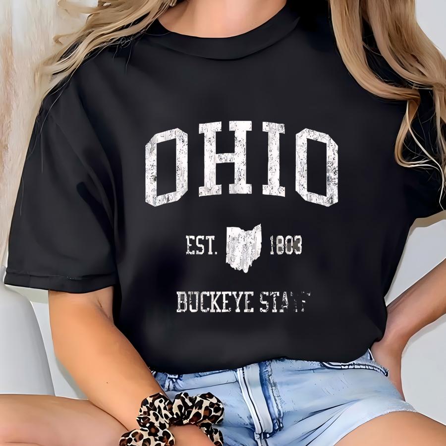 ® Hoodie, Ohio Buckeye State Shirt, Ohio State Shirt, Oh Crewneck, Buckeye Football, Buckeye Sweater, Ohio Fan Gift, Souvenir T-shirt