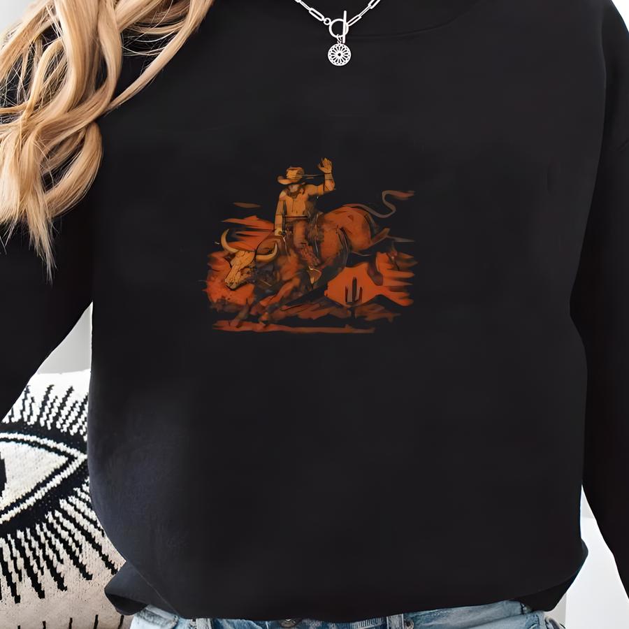 Buck Around Rodeo Tee: Vintage Western Cowboy Shirt Sweatshirt