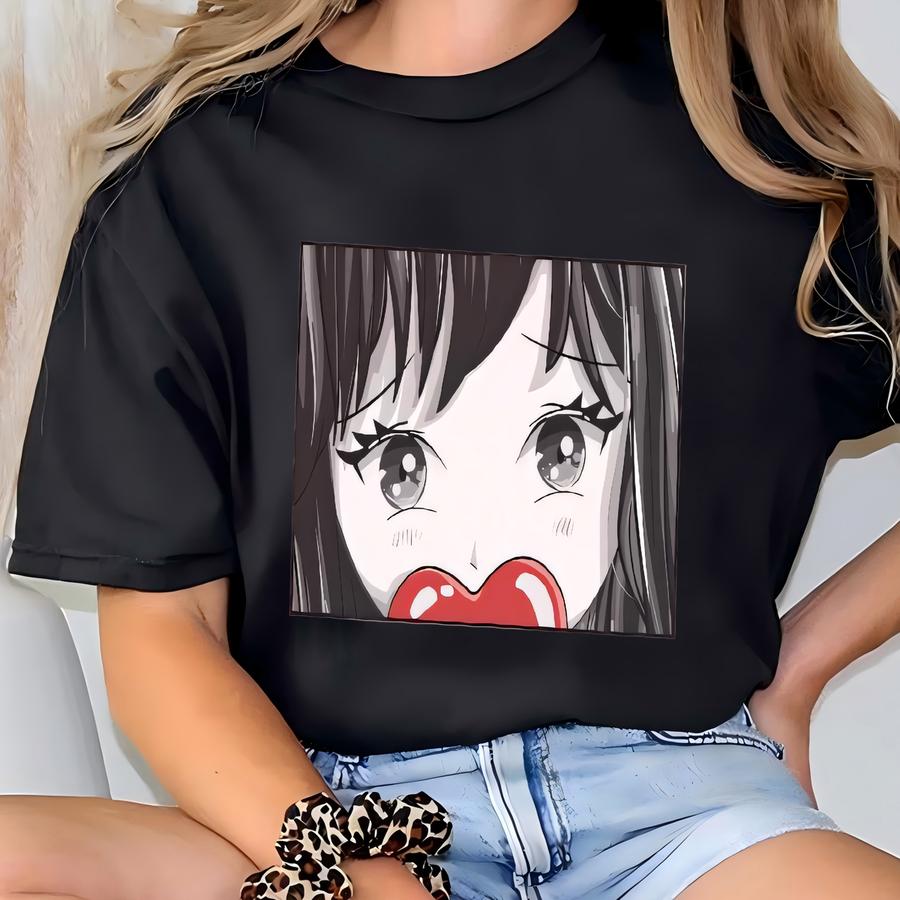 Anime Eyes Hoodie: Japanese Kawaii Style, Unisex Cotton-blend T-shirt