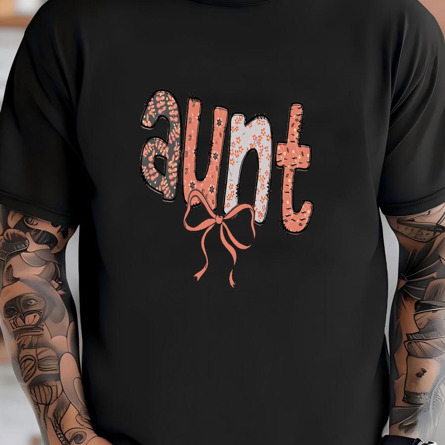 ® Aunt Shirt, Auntie Shirt, Floral Auntie, New Aunt Gift, Pregnancy Announcement, Gift For Aunt, Pregnancy Reveal To Aunt T-shirt