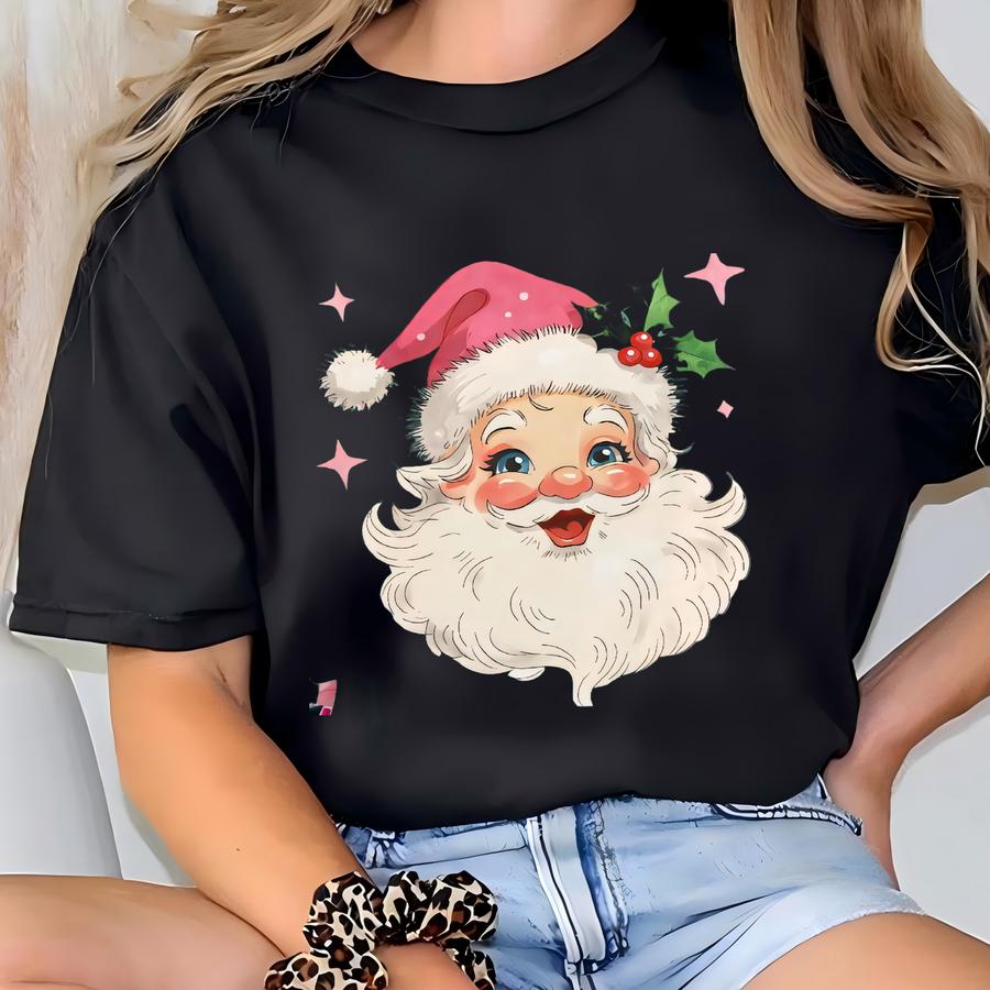 Vintage Santa Sweatshirt - Retro Christmas Crewneck, Cozy Holiday Pullover, Festive Santa Sweatshirt, Xmas Sweater T-shirt