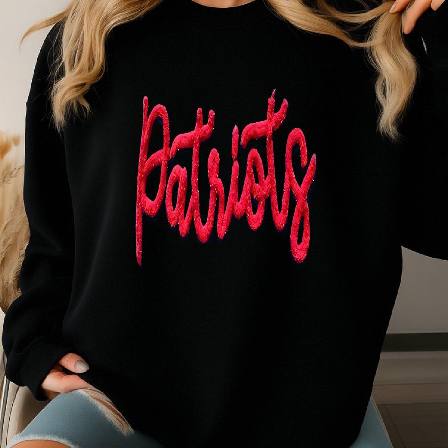 Kids Chenille Yarn Sweatshirt, Chenille Game Day Shirt, Team Spirit Shirt, Chenille Patch Sport Team Sweatshirt For Kids Fan, Christmas Gift Sweatshirt