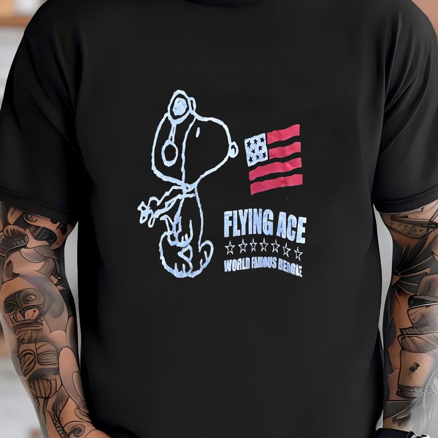 Vintage Peanuts Flying Ace Crewneck Sweatshirt Size S T-shirt