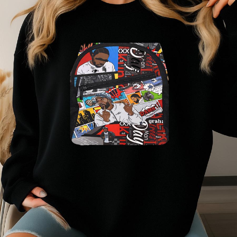 Urban Streetwear | Hip Hop | Rap | Kendrick Lamar Inspired All Over Print Chest Sweatshirt