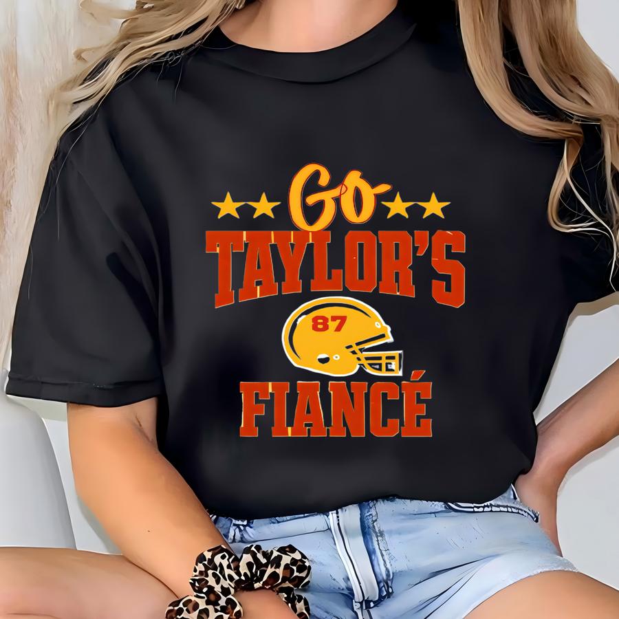 Go Taylor's Fiance Tshirt | Kelce Swift Tshirt Engaged | Kansas City Fan Shirt | Taylor's Fiance Tshirt | Go Taylor's Boyfriend T-shirt
