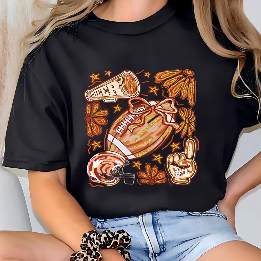 Fall Football Game Day Shirt: Soft Cotton, Vibrant Print T-shirt
