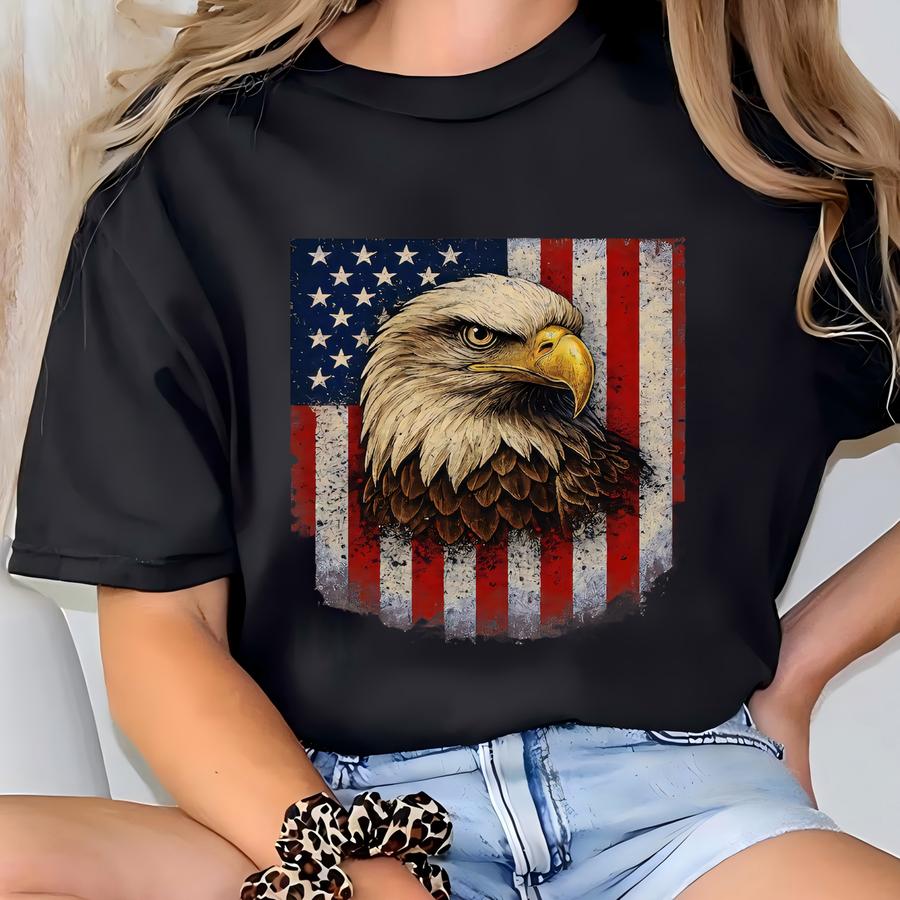® Hoodie, Flying Eagle With Usa Flag Shirt, Eagle American Tee, American Flag Shirt, Usa Patriotic, Eagles Shirt, America Tee T-shirt