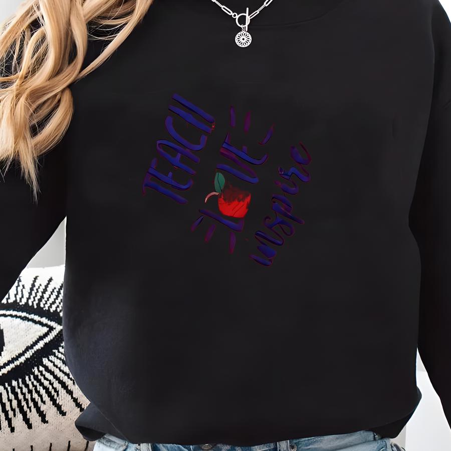 Personalized Teacher Quarter Zip Sweatshirt, Custom Teacher Name Pullover And Apple Design, Thanksgiving New Teacher Gift Sweatshirt