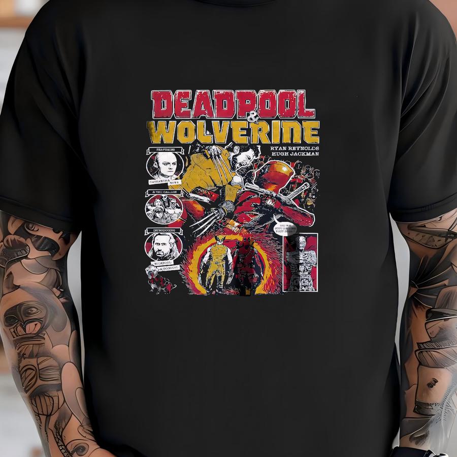Vintage Deadpool And Wolverine Tshirt T-shirt