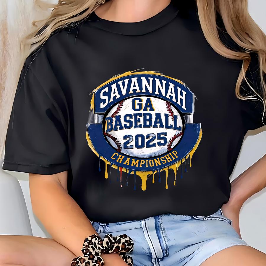 Savannah Ga 2025 Championship Shirt, Vintage Retro Baseball Tee, Family Matching Game Day Outfit, Baseball Fan Gift Hoodie T-shirt