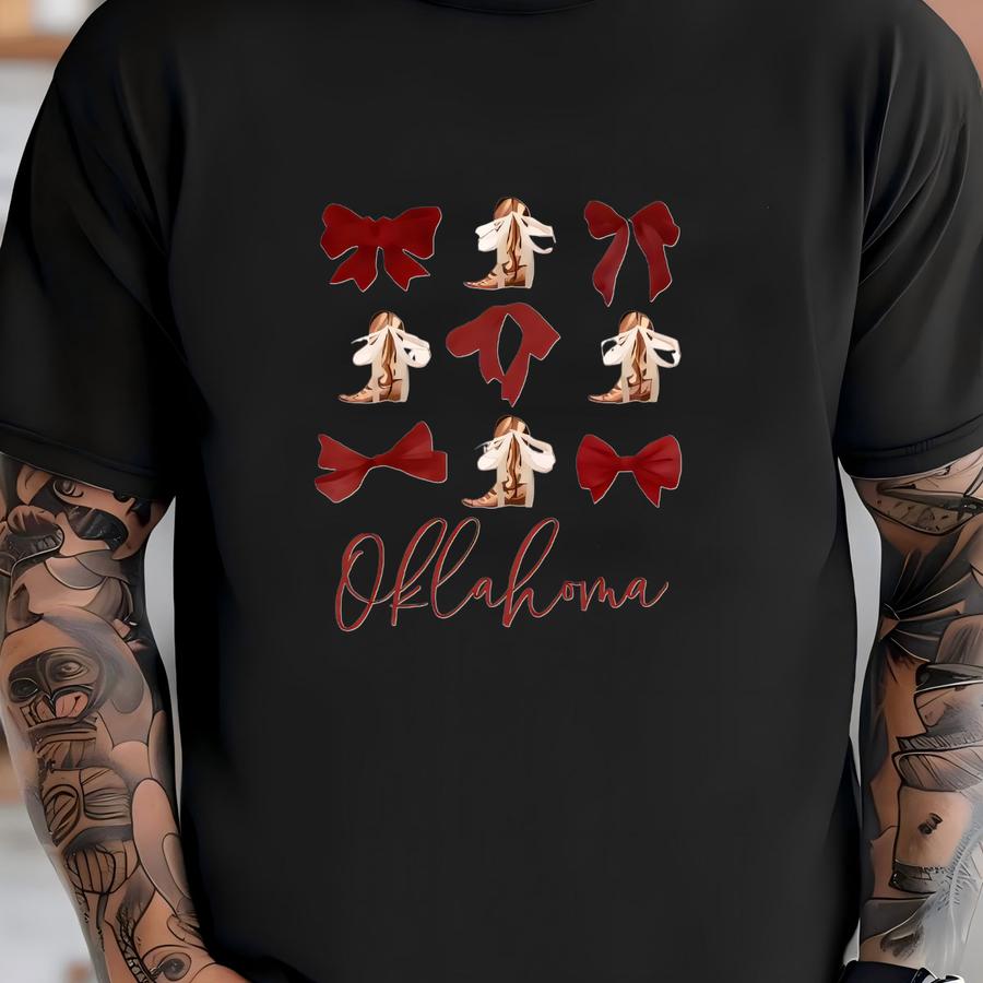 Oklahoma Boots And Bows Tee: Unisex Shirt T-shirt